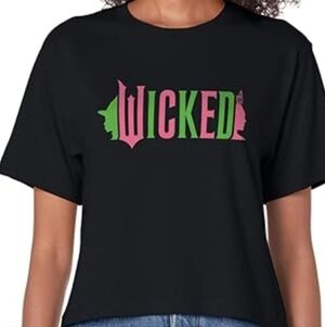 WICKED Plus Size Graphic Tee in Black with Pink & Lime Logo